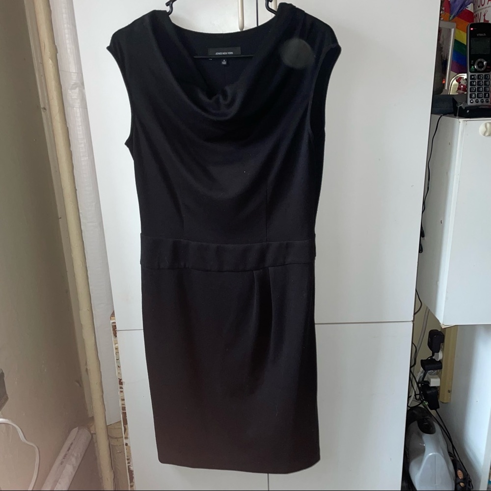 Jones New York Black Funnel Sleeveless Dress